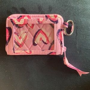 Petite Zip-Around Wallet in Hearts Iced Pink